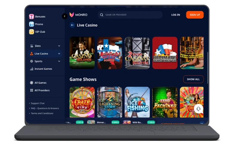 Monro Casino entrar